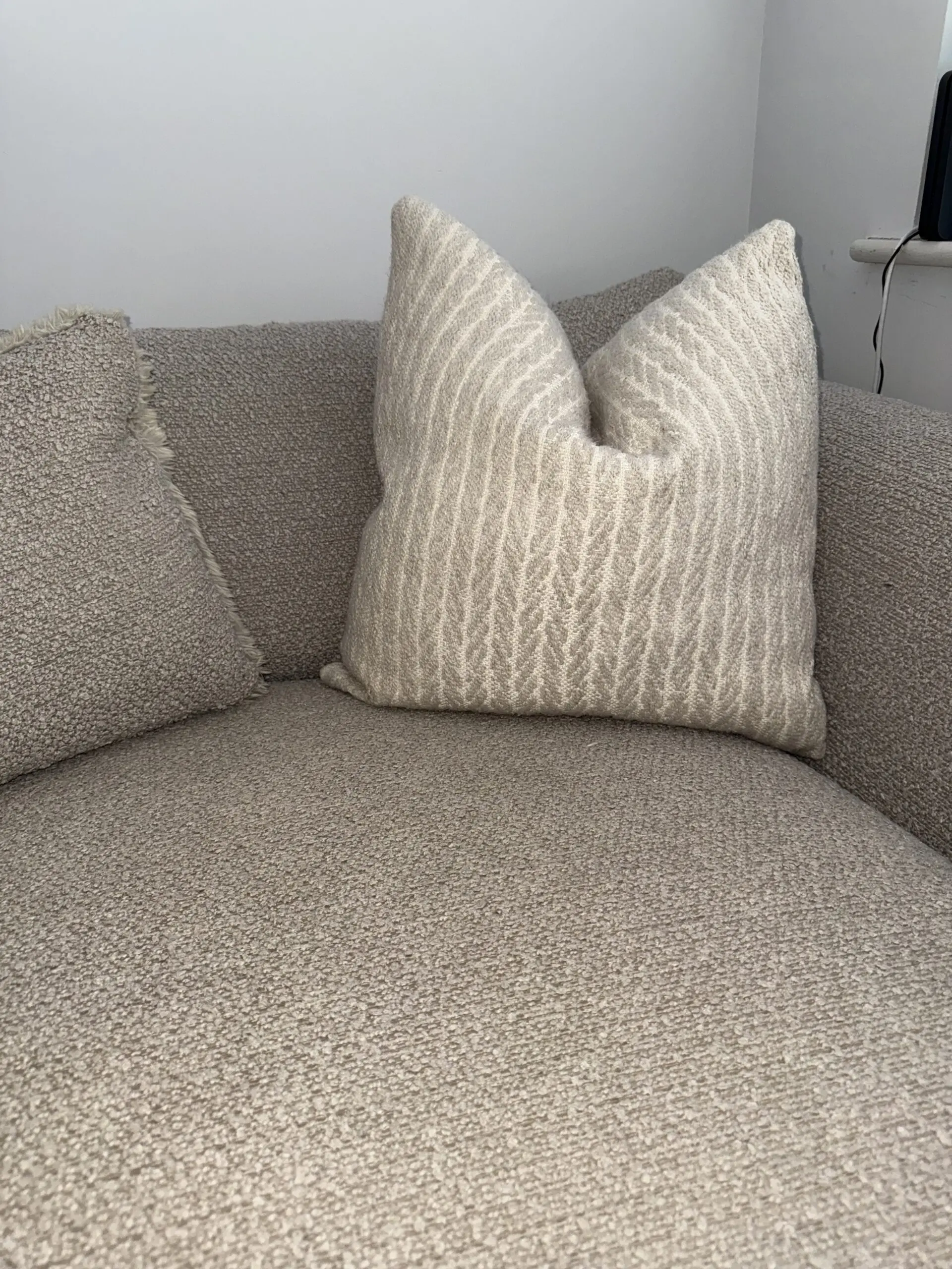 Grey & Cream Sofology Love Chair Sofa