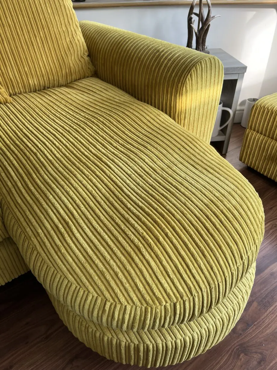 DFS cord 2 seater sofa with movable chaise plus’s storage footstool
