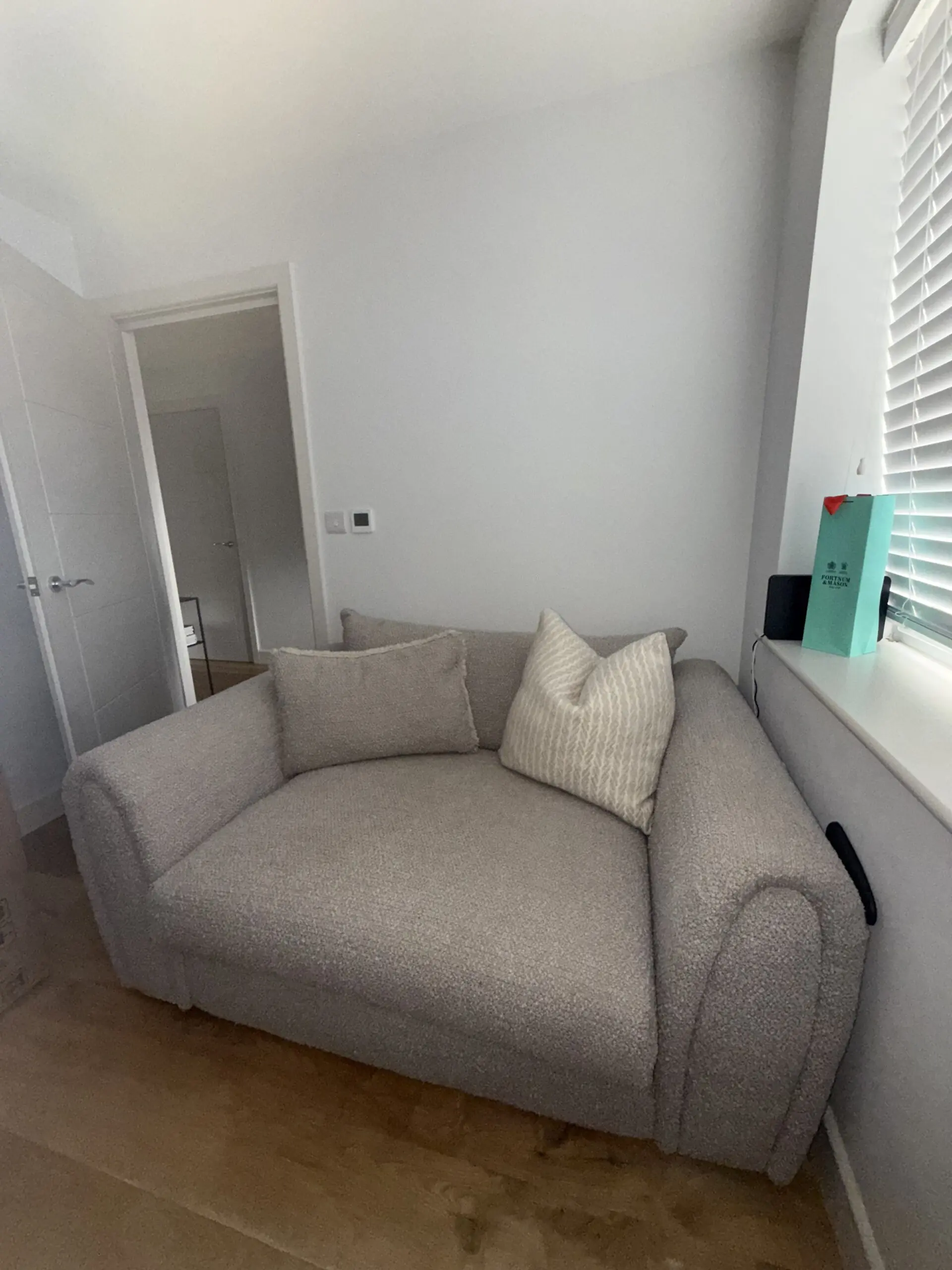 Grey & Cream Sofology Love Chair Sofa