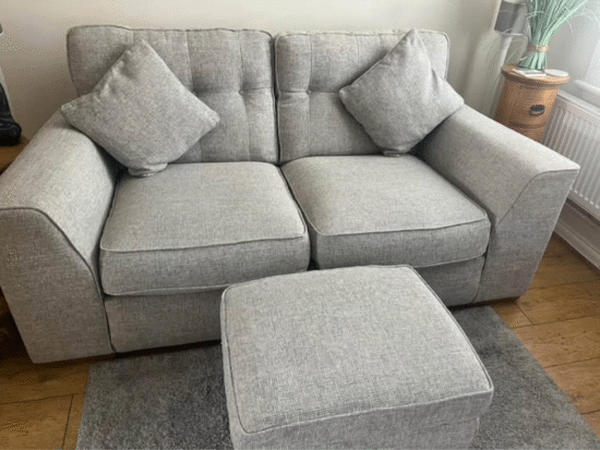Bespoke 2seater sofa with matching Footstall