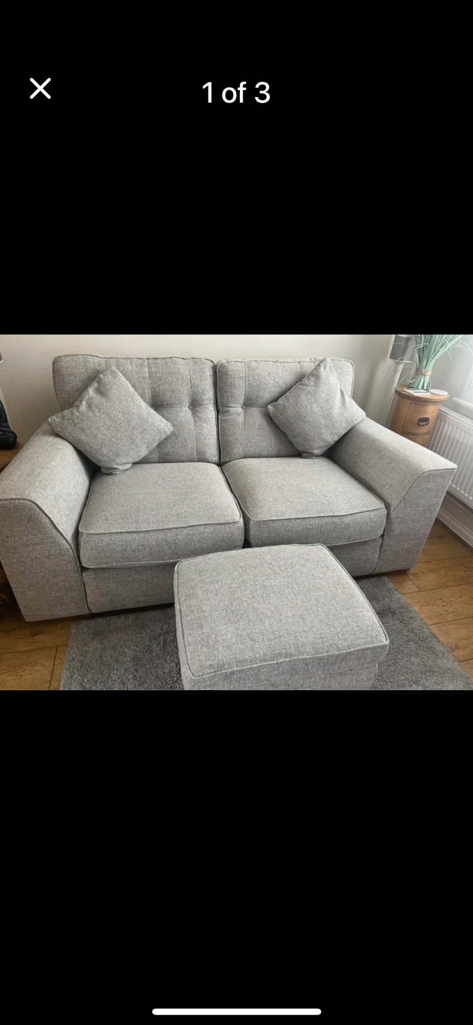 Bespoke 2seater sofa with matching Footstall