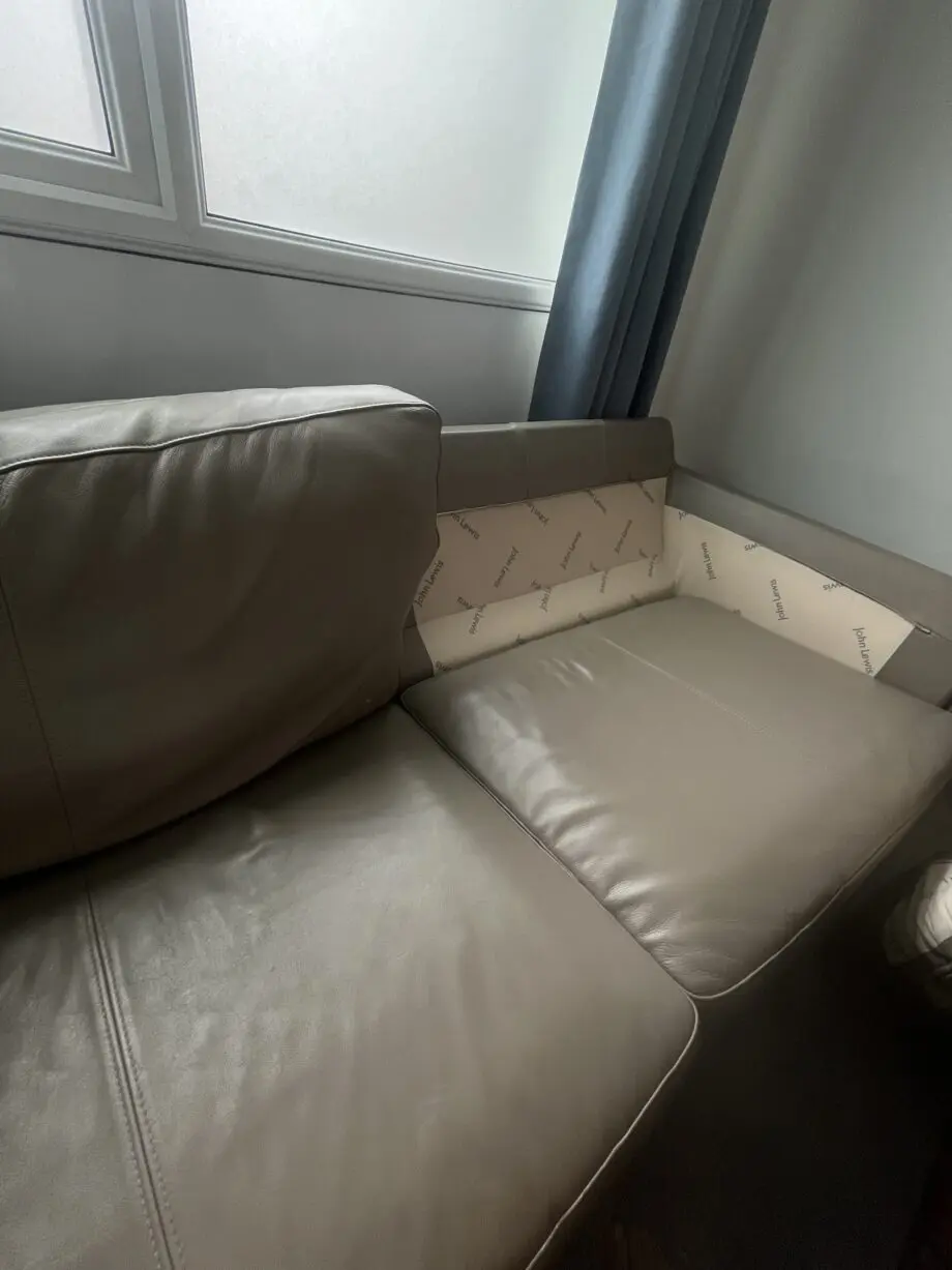 John Lewis beige genuine leather sofa