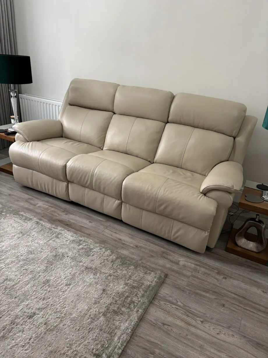 Powered leather recliners, ivory colour 18 months old from Sterling’s