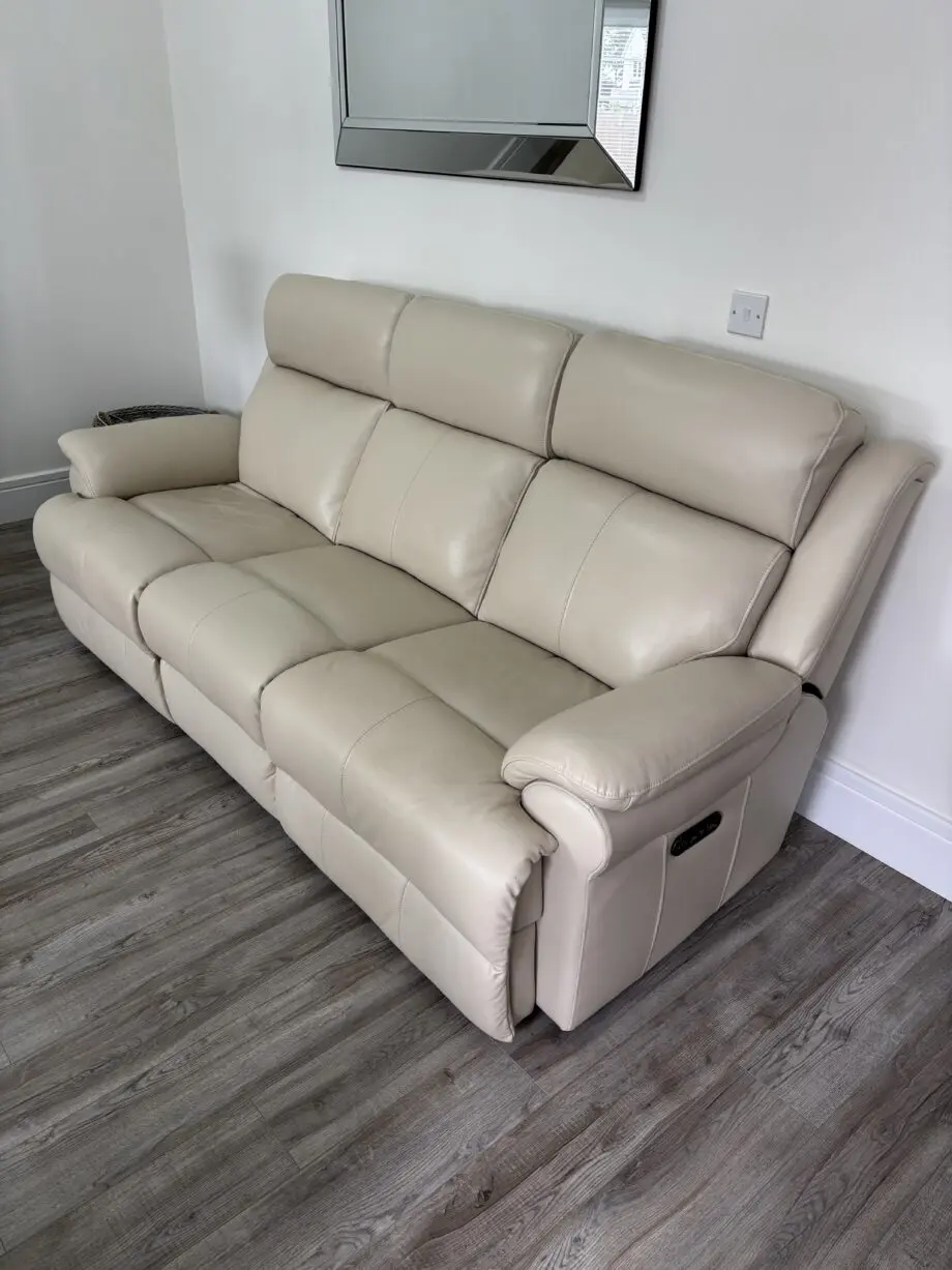 Powered leather recliners, ivory colour 18 months old from Sterling’s