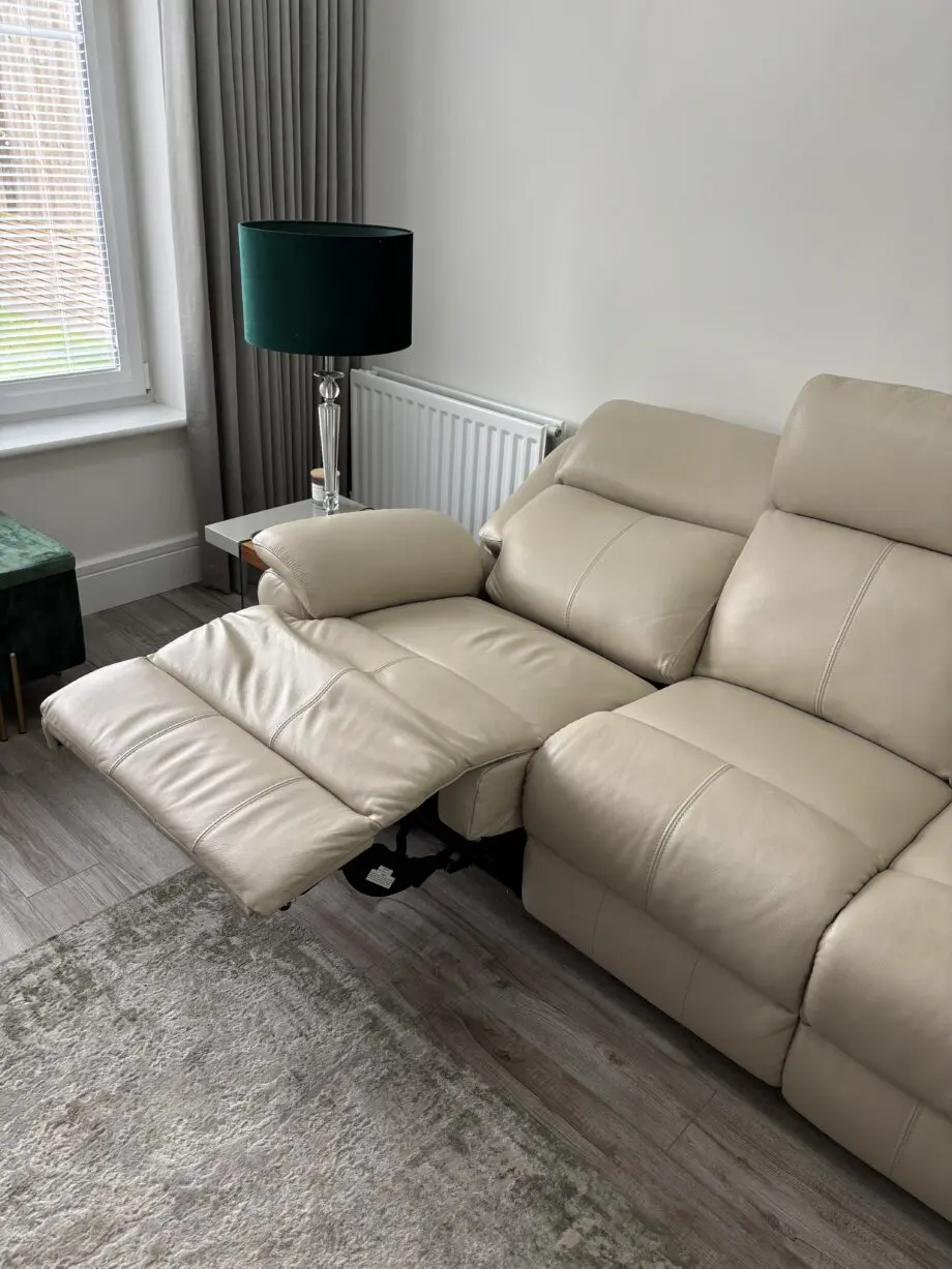 Powered leather recliners, ivory colour 18 months old from Sterling’s