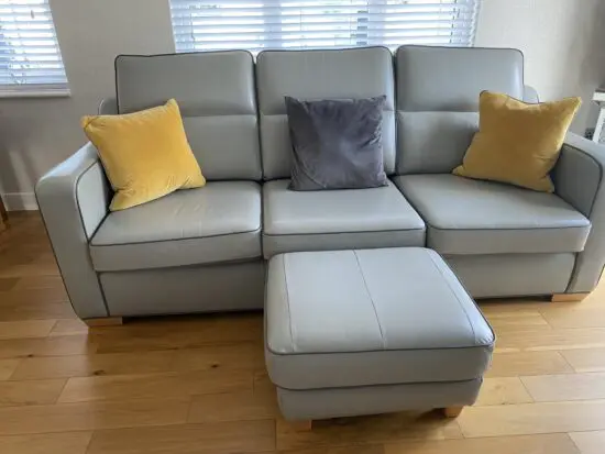 Edward Charles Interiors by GEMS custom made by hand leather 3 seater sofa