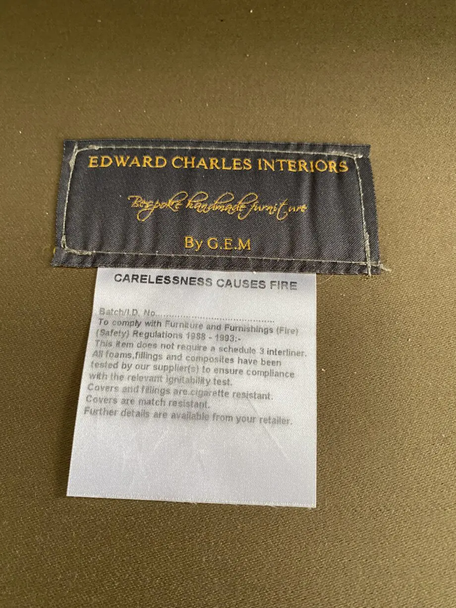 Edward Charles Interiors by GEMS custom made by hand leather 3 seater sofa
