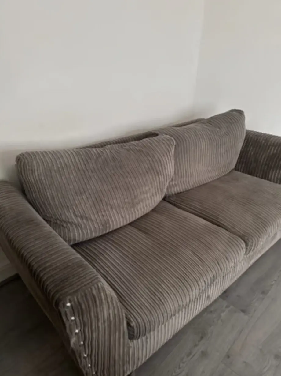 SCS grey corduroy sofas