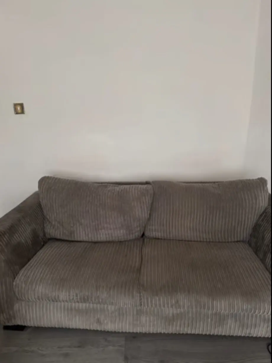 SCS grey corduroy sofas