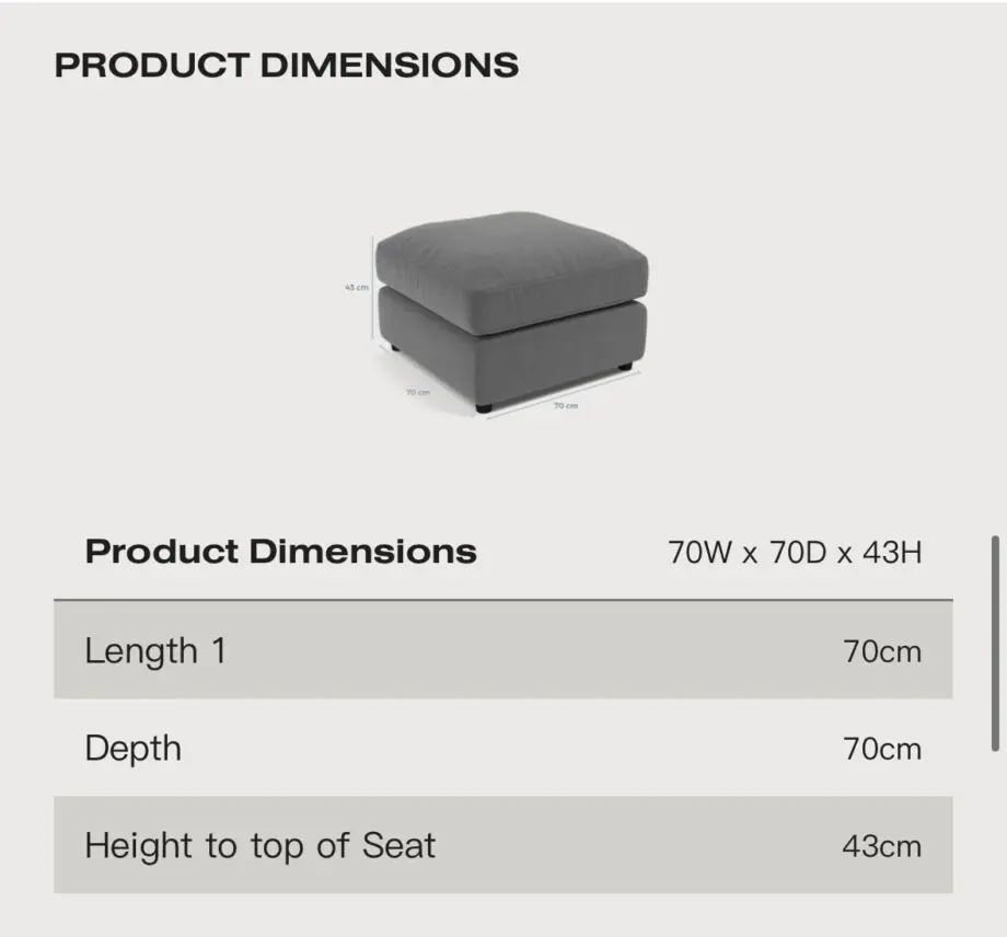 Right corner sofa with pouffe