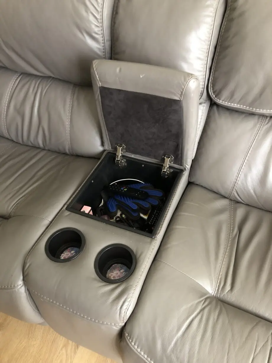 Rocco 2 seater Leather power recliner, grey