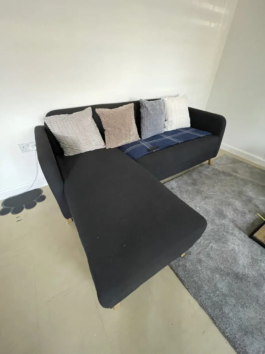 3-seat sofa, with chaise longue/Vissle dark