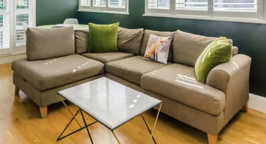 Light Brown L Shaped Sofa