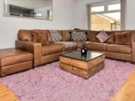 Barker and stone house brown leather corner sofa