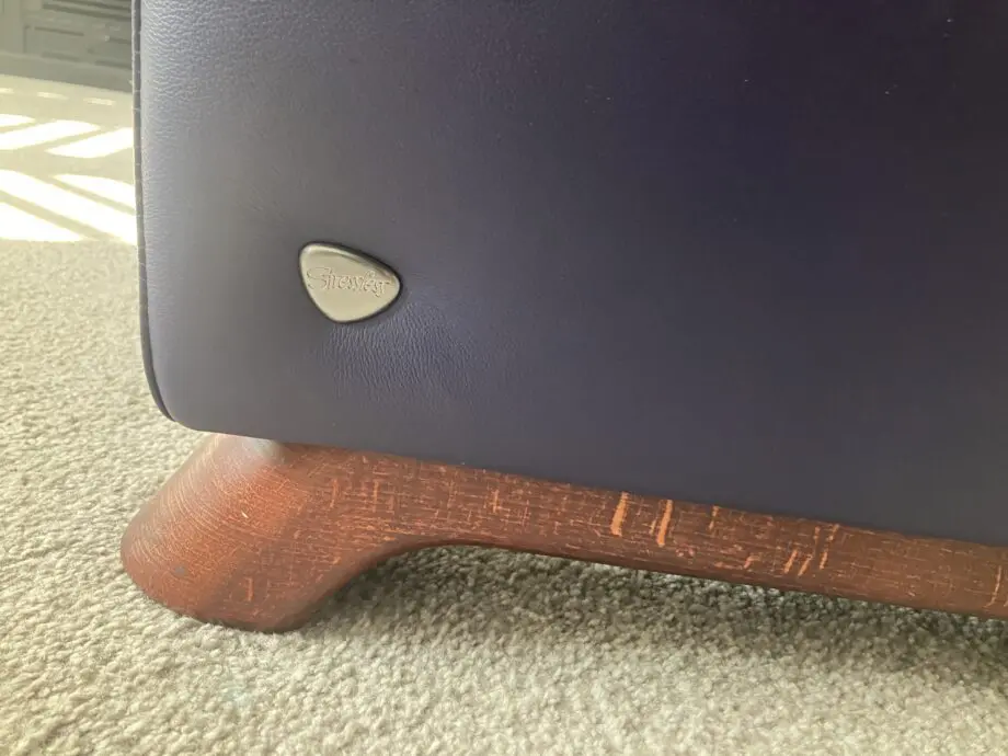 Blue Stressless Leather Chairs and Footstool