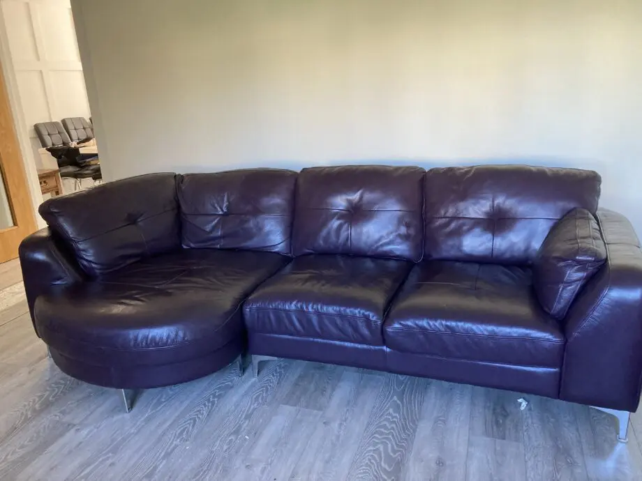 Sofology purple leather sofa