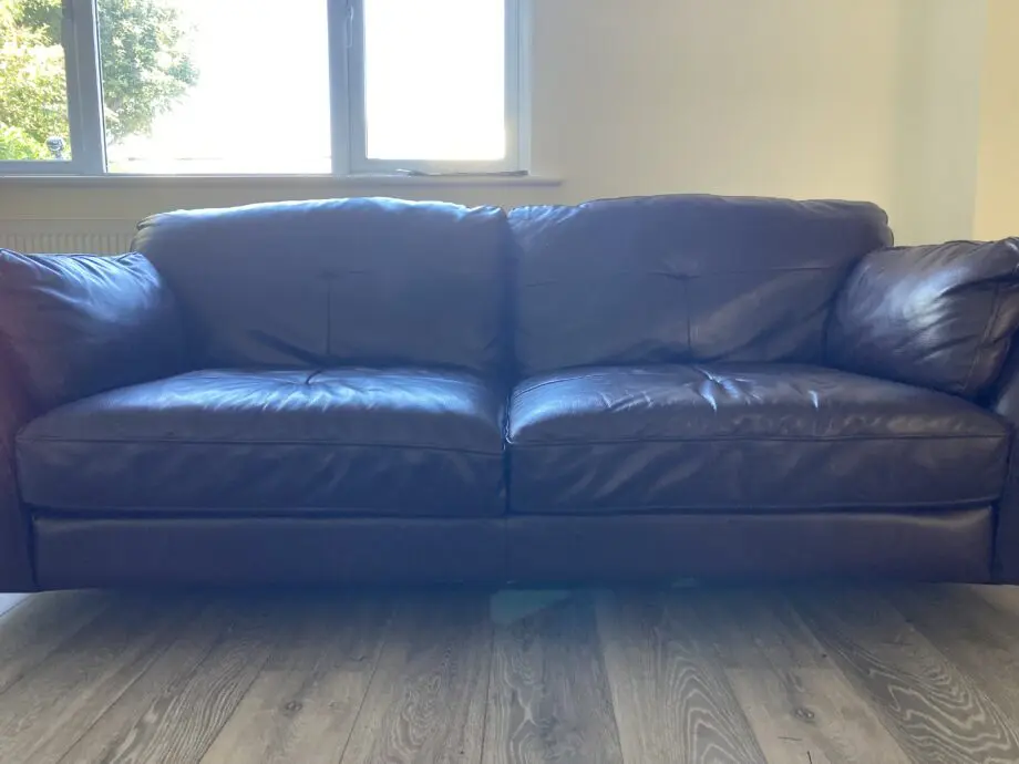 Sofology purple leather sofa
