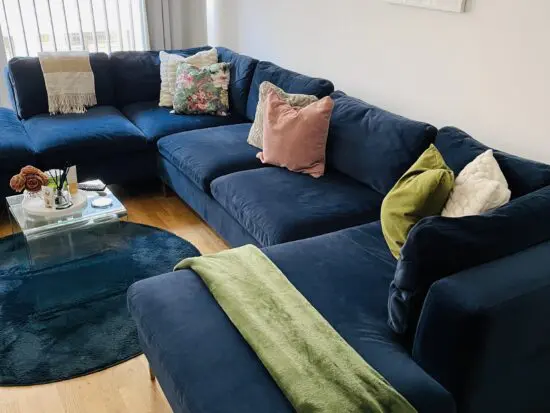 Made Navy Blue U-Shape Sofa