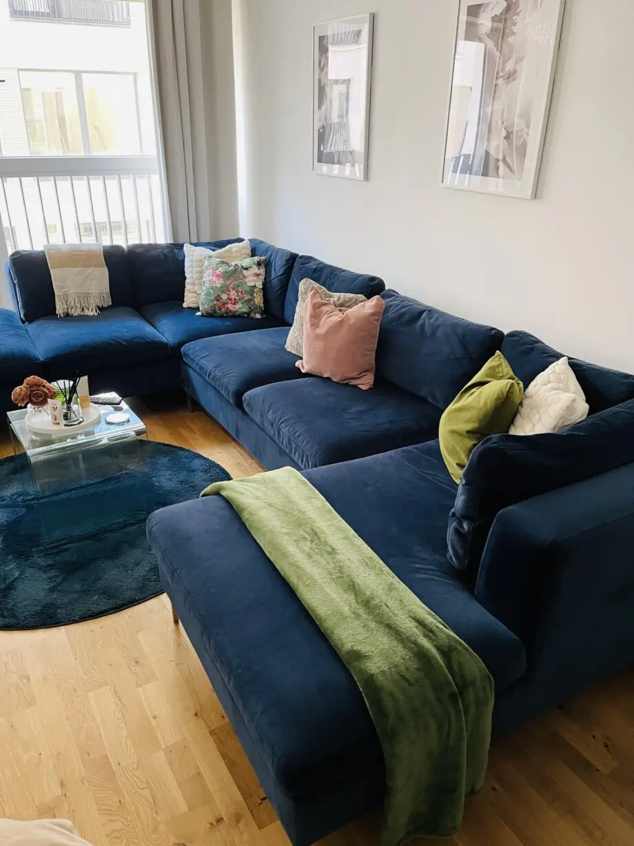 Made Navy Blue U-Shape Sofa