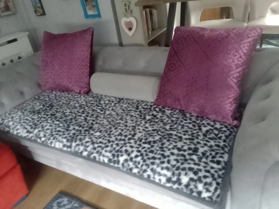 3 seater light grey velvet