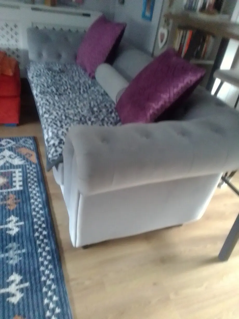 3 seater light grey velvet