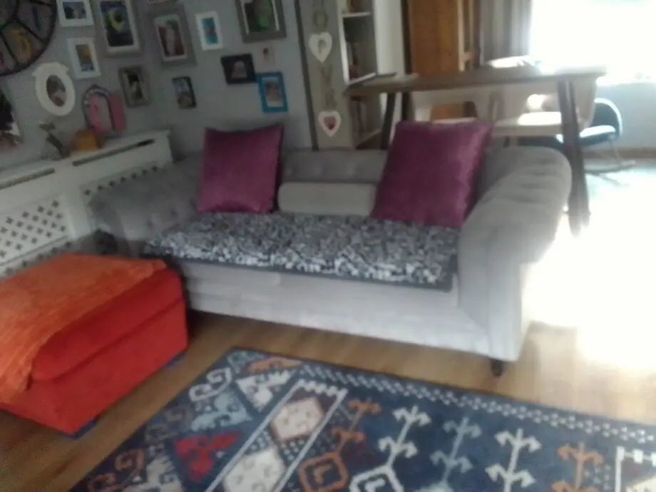 3 seater light grey velvet