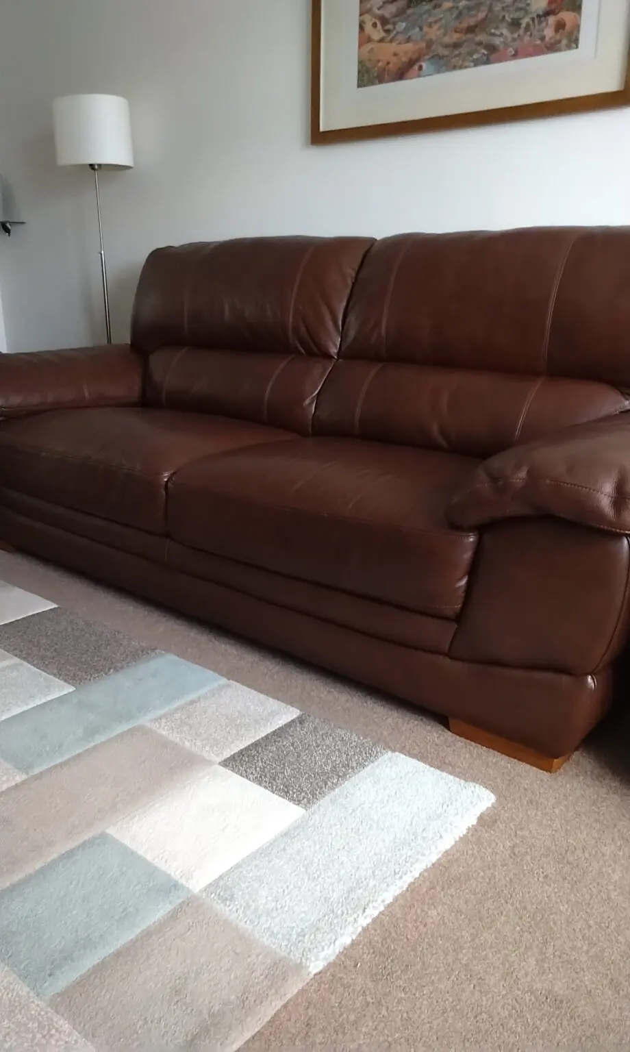 Chocolate brown three piece suite