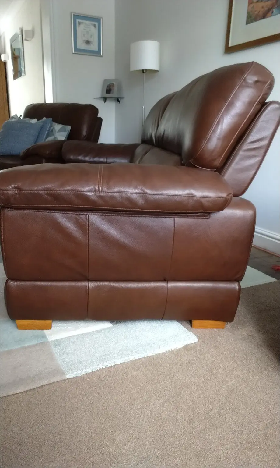 Chocolate brown three piece suite