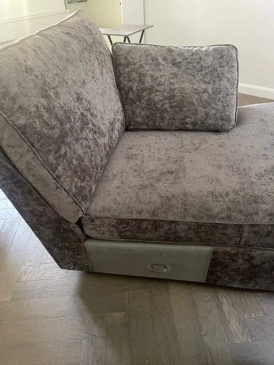 Beautiful, soft cosy deep seat Next corner sofa and matching storage ottoman in grey