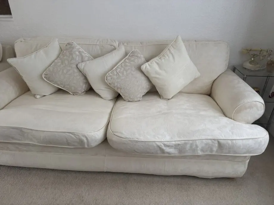 Dfs 3 piece suite in cream.