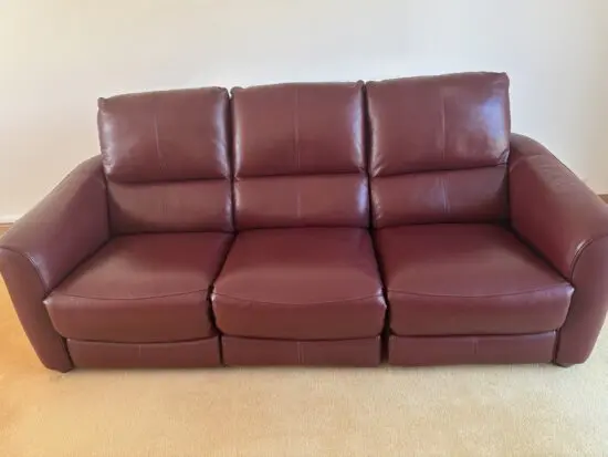 3 piece leather electric recliner sofa set
