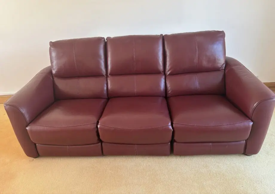 3 piece leather electric recliner sofa set