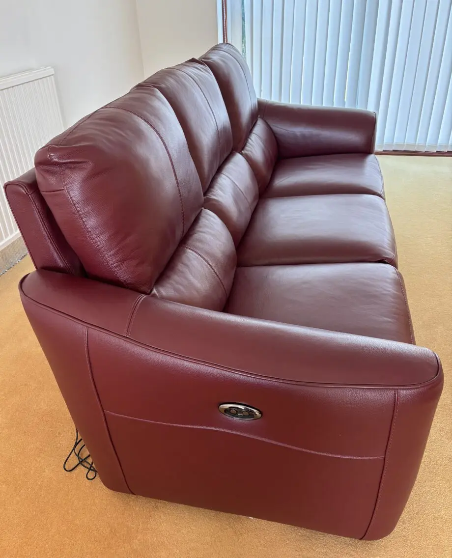 3 piece leather electric recliner sofa set