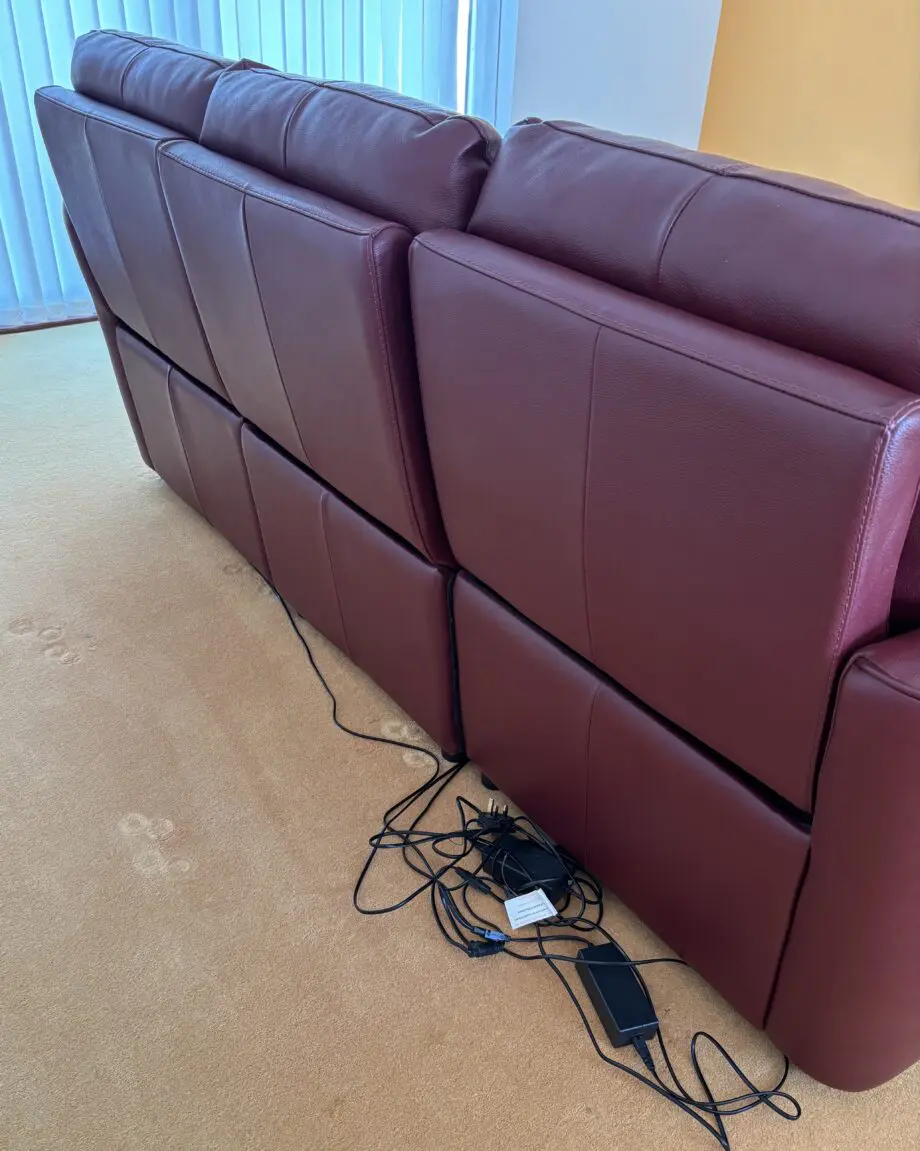 3 piece leather electric recliner sofa set