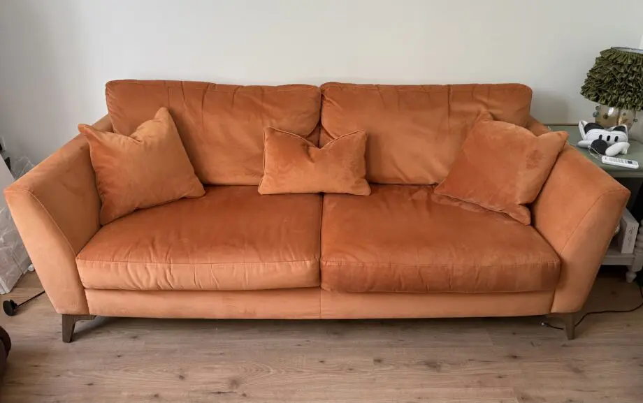 DFS Libby Burnt orange three seater sofa