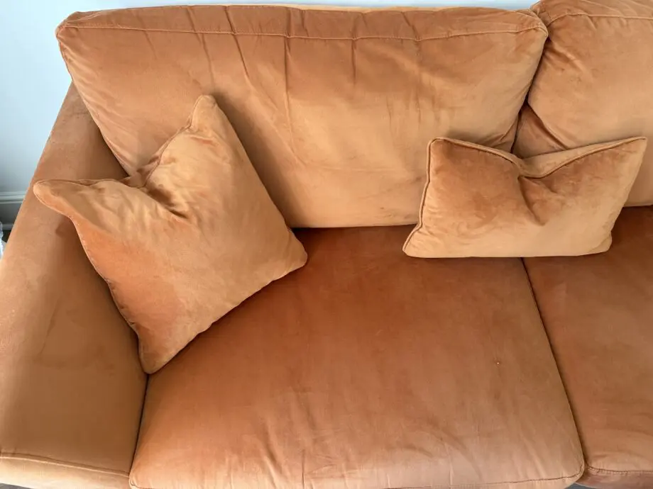 DFS Libby Burnt orange three seater sofa