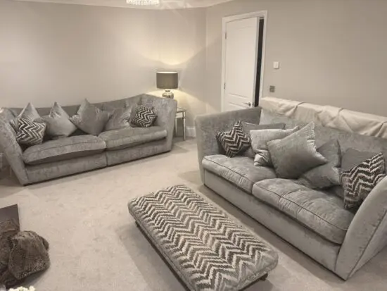 Sofology Richmonde Grey 4 & 3 seater with long footstool