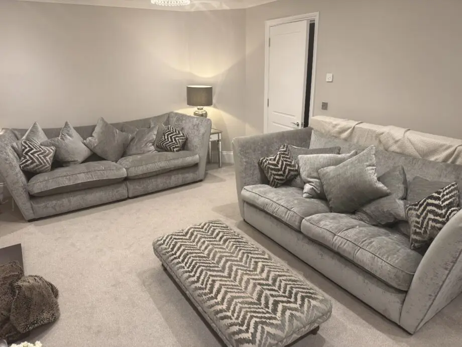 Sofology Richmonde Grey 4 & 3 seater with long footstool