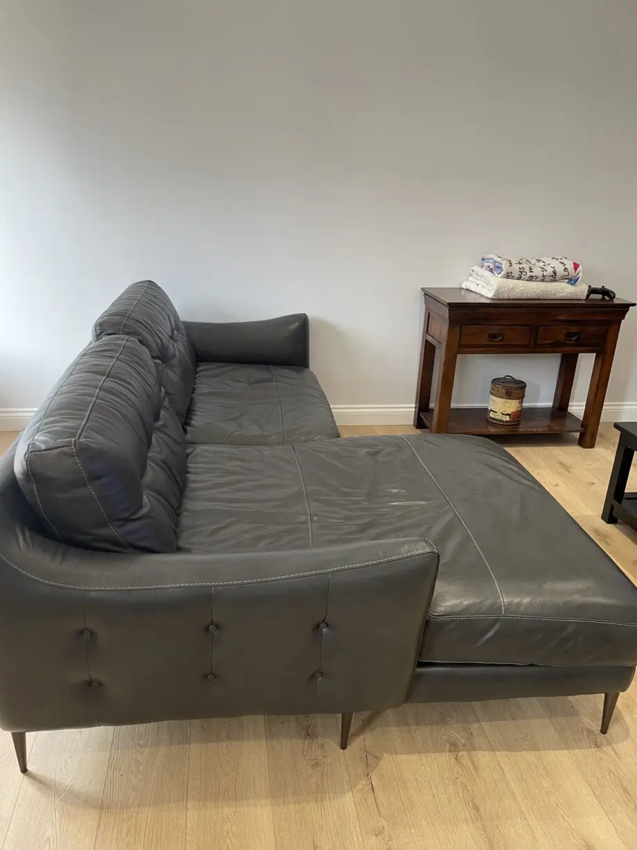 Sofology charcoal 3 seater chaise sofa + 2 seater Love seat and footstool