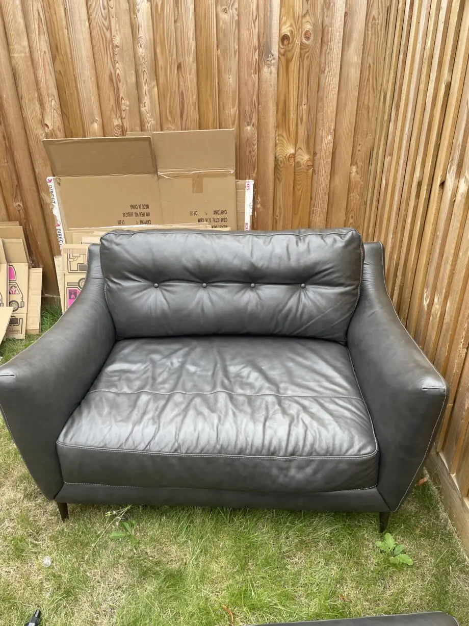 Sofology charcoal 3 seater chaise sofa + 2 seater Love seat and footstool