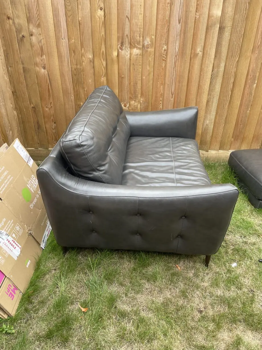 Sofology charcoal 3 seater chaise sofa + 2 seater Love seat and footstool
