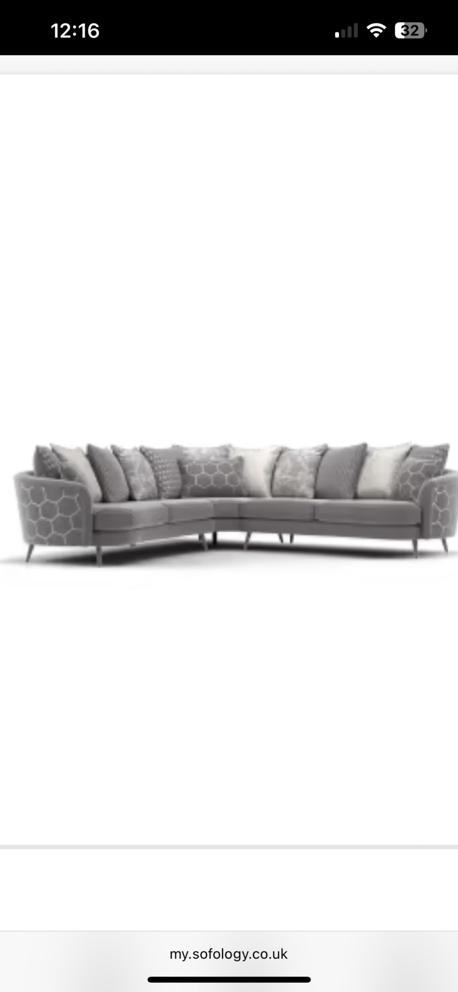 Sofology grey Honeycomb corner sofa