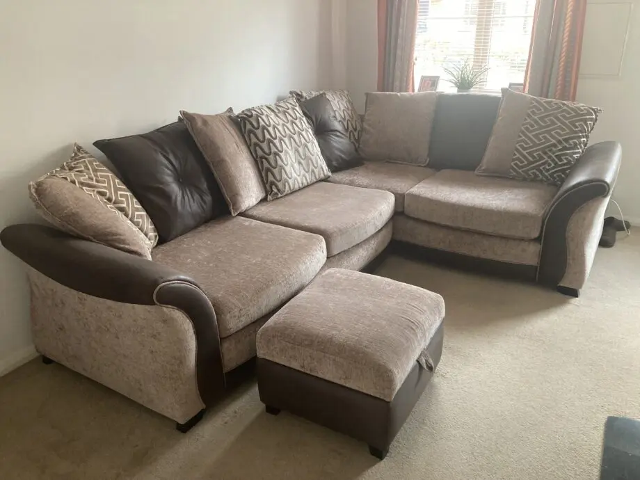 DFS Brown/Beige Corner Sofa