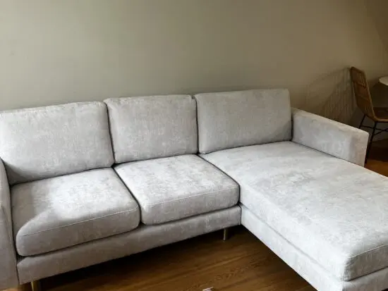 Snug 3/4 seater chaise sofa, grey/beige