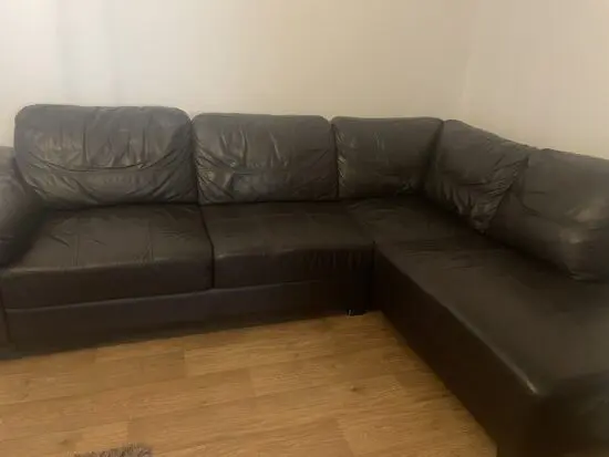 DFS Corner Sofa. Dark brown