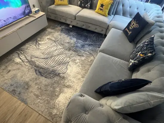 Luxury OAK&MORE Corner Sofa – Light Grey Plush Velvet