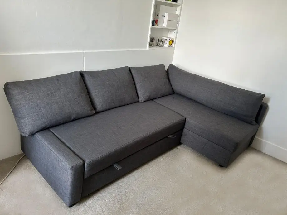 IKEA FRIHETEN / KLAGSHAMN Corner sofa-bed with storage and a mattress topper