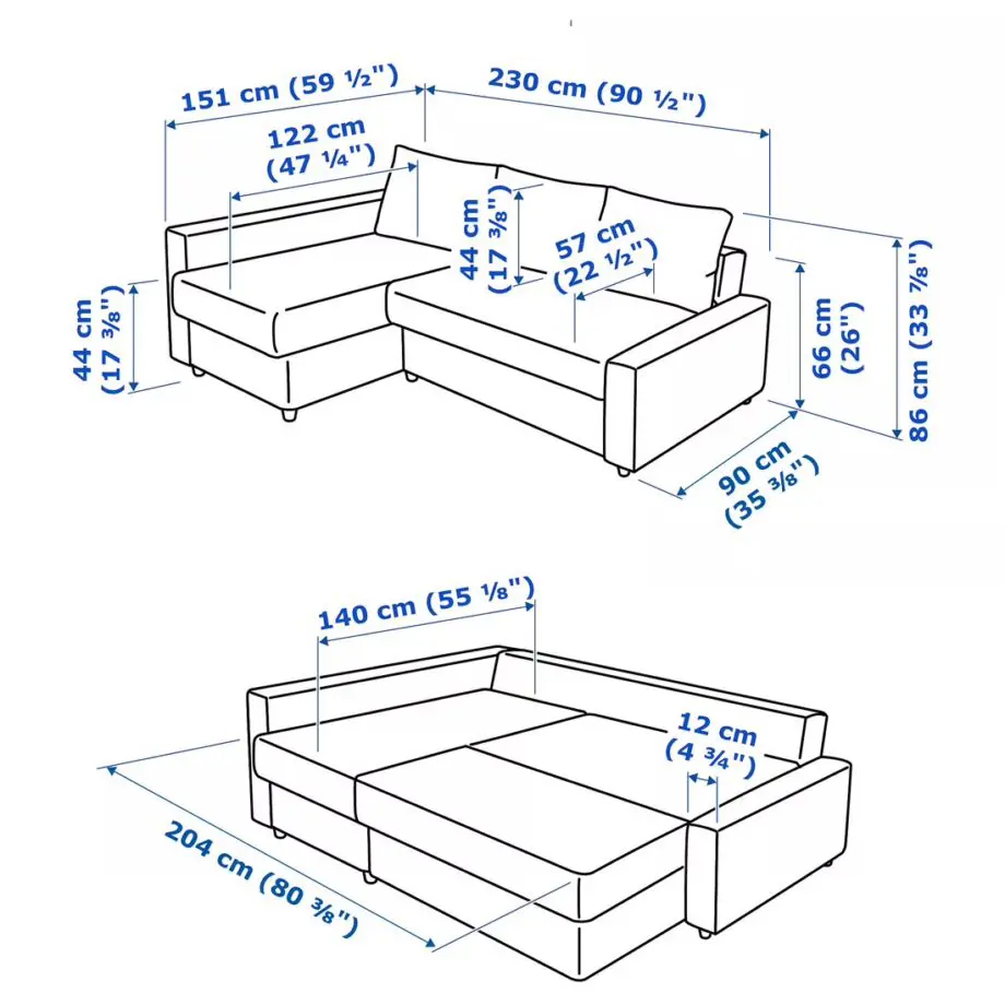 IKEA FRIHETEN / KLAGSHAMN Corner sofa-bed with storage and a mattress topper