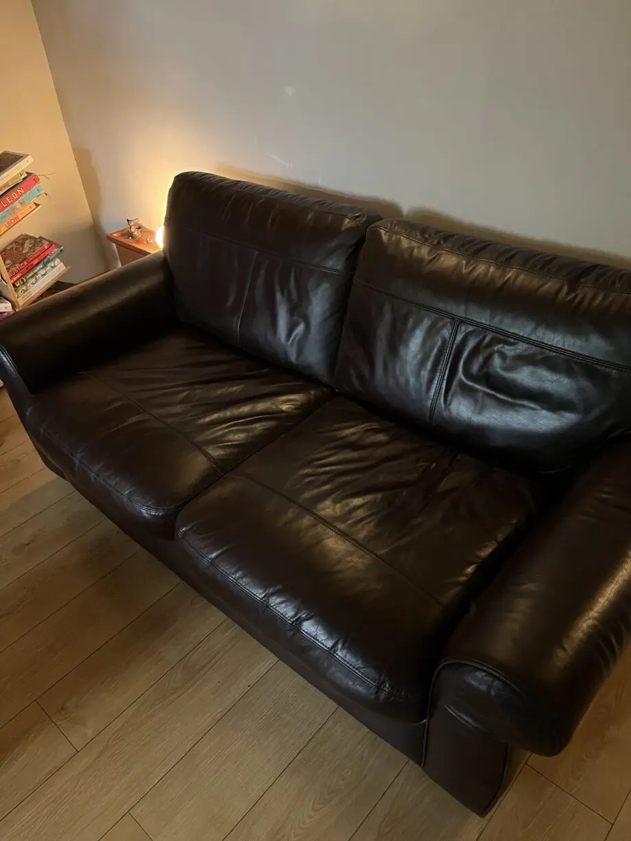 John Lewis Leather Sofa 2 Seat Brown Nottingham NG14 Collection