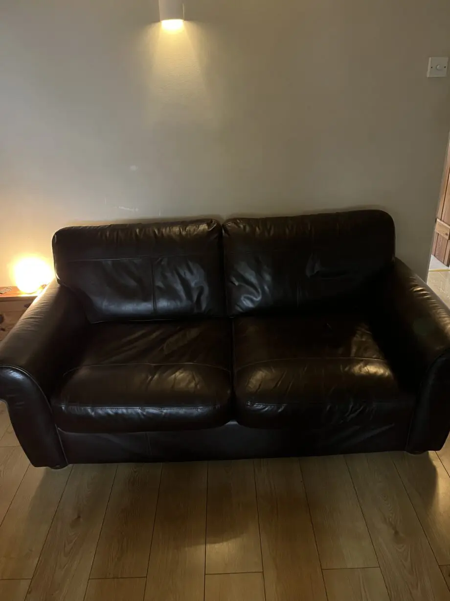 John Lewis Leather Sofa 2 Seat Brown Nottingham NG14 Collection